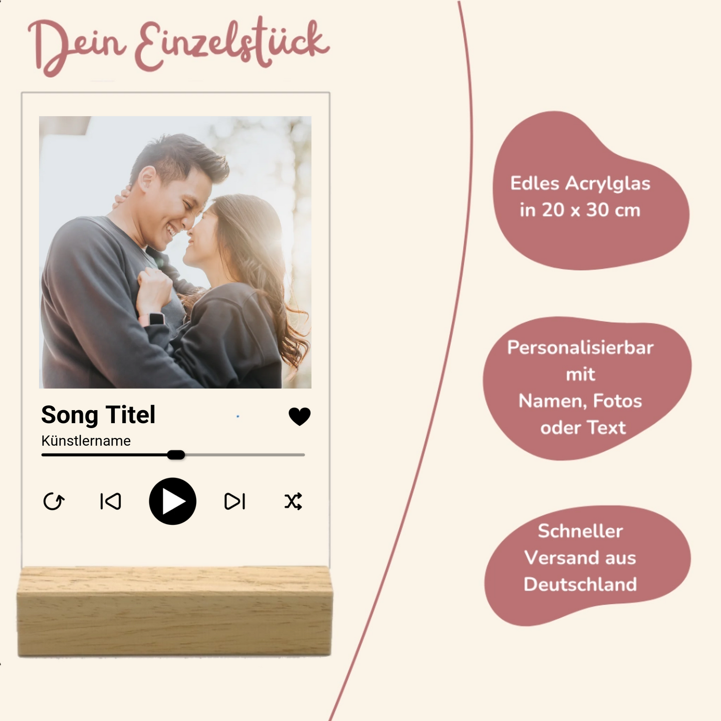 Unser Song Personalisierbare Acryltafel