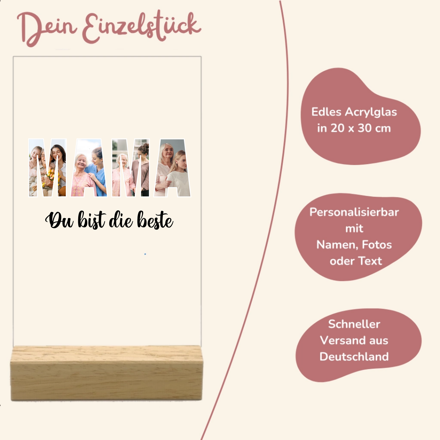 Mama Personalisierbare Acryltafel