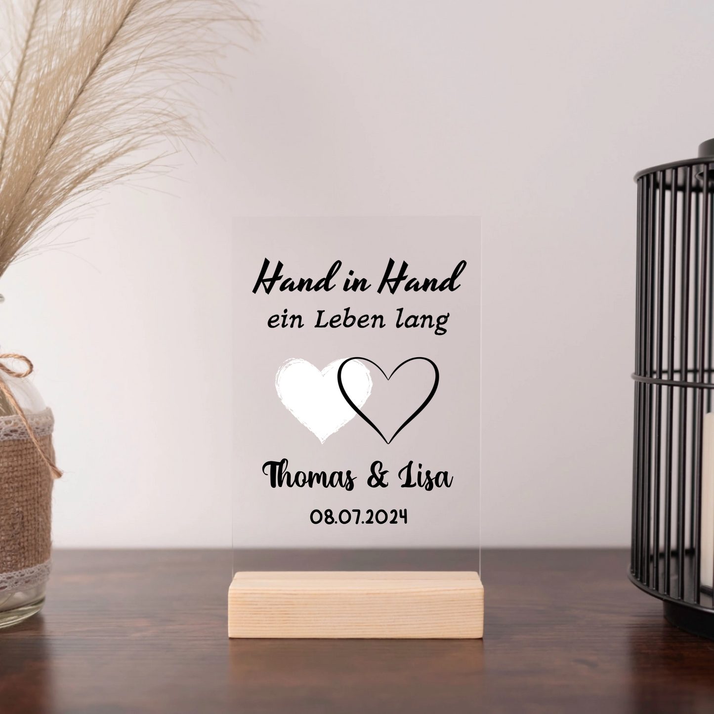 Hand in Hand Personalisierbare Acryltafel