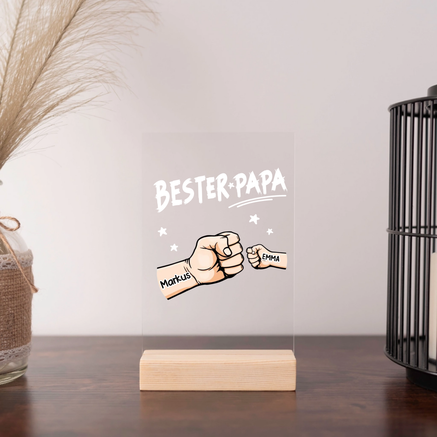 Bester Papa/Opa Personalisierbare Acryltafel