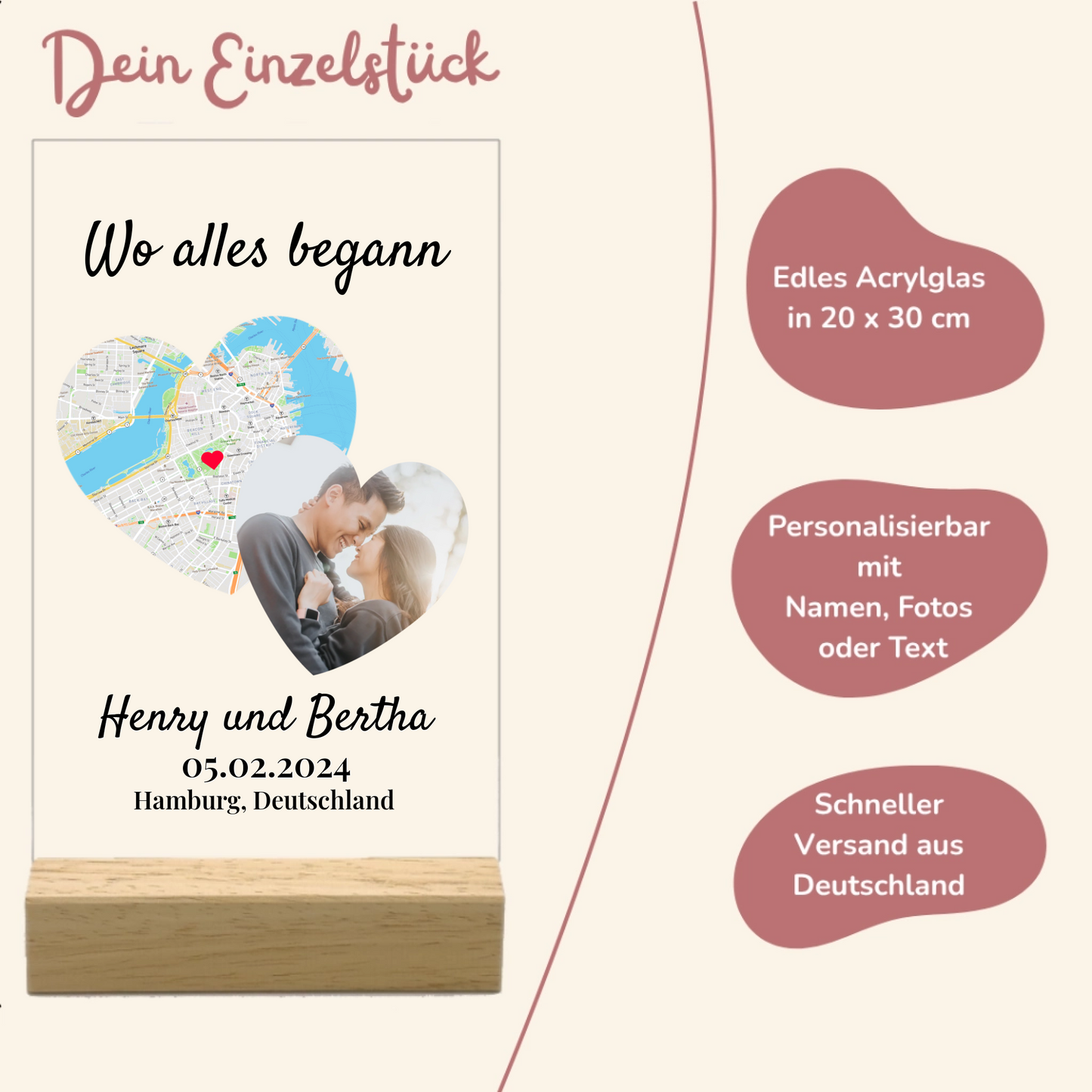 Unser Ereignis Personalisierbare Acryltafel