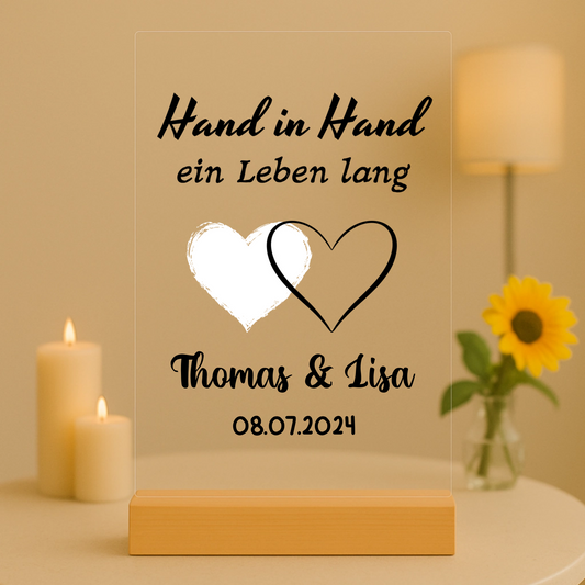 Hand in Hand Personalisierbare Acryltafel