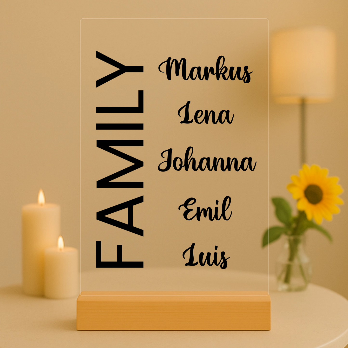 Family Personalisierbare Acryltafel