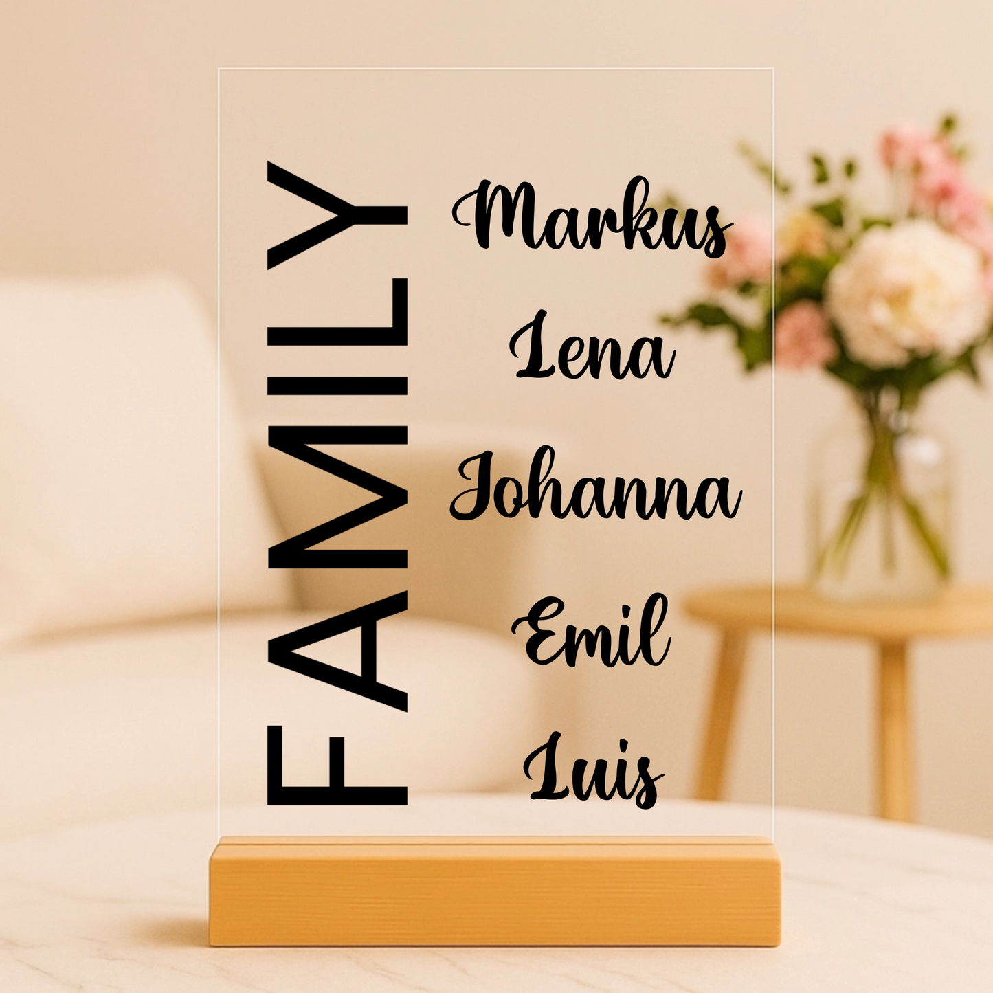 Family Personalisierbare Acryltafel