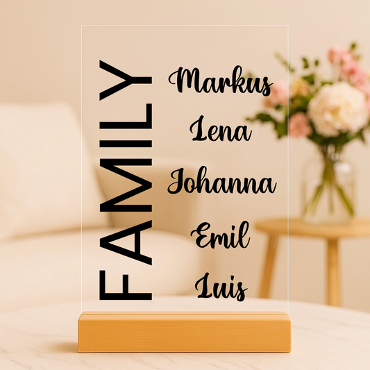 Family Personalisierbare Acryltafel