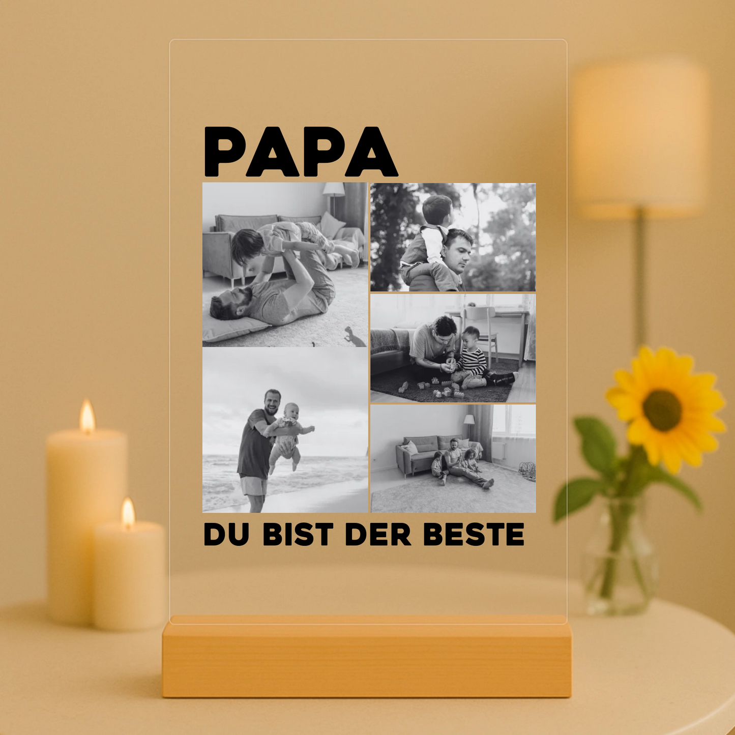 Papa du bist der Beste Personalisierbare Acryltafel