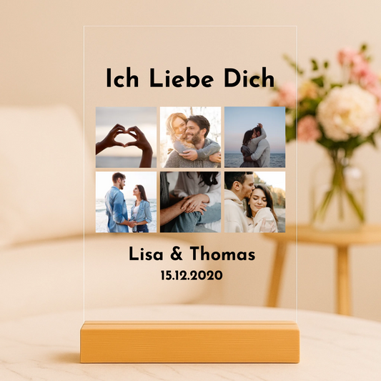 Du & Ich mit Fotos Personalisierbare Acryltafel