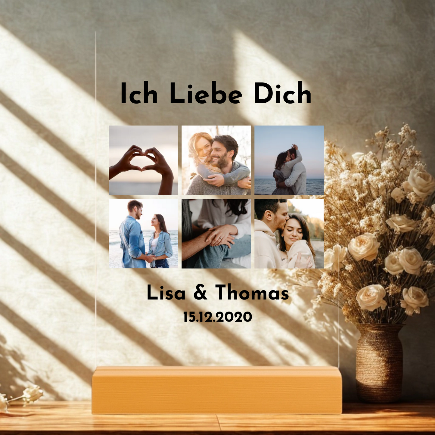 Du & Ich mit Fotos Personalisierbare Acryltafel