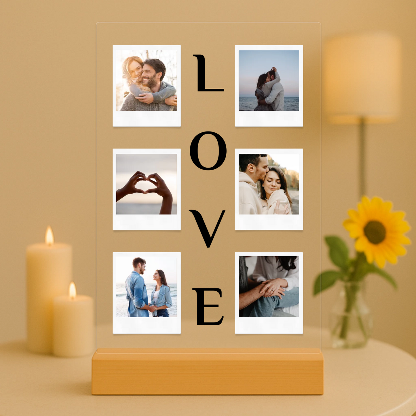 Love mit Fotos Personalisierbare Acryltafel