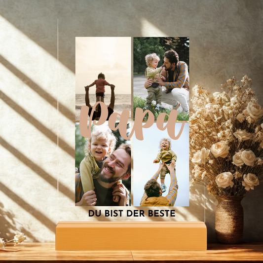 Papa mit Fotos Personalisierbare Acryltafel