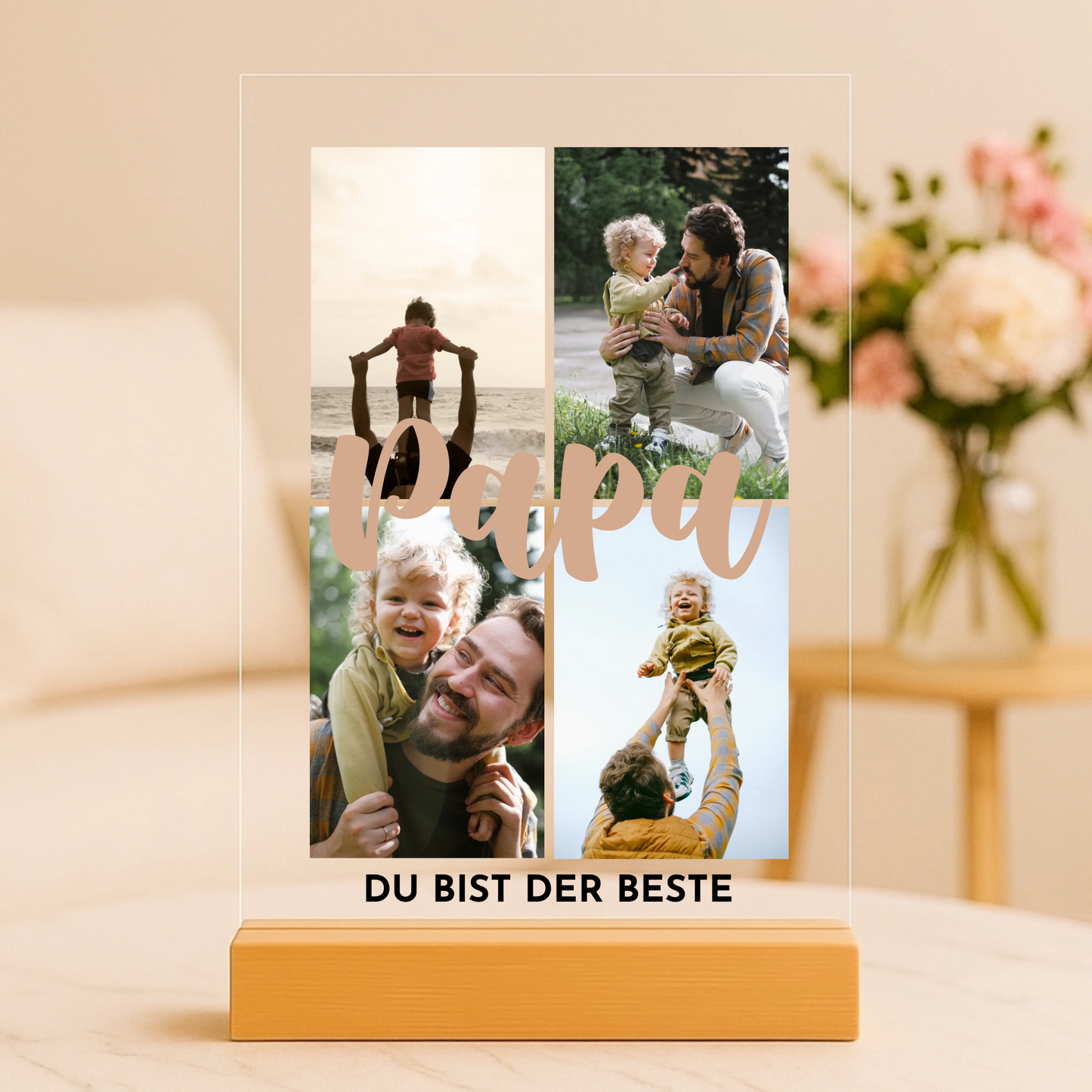 Papa mit Fotos Personalisierbare Acryltafel