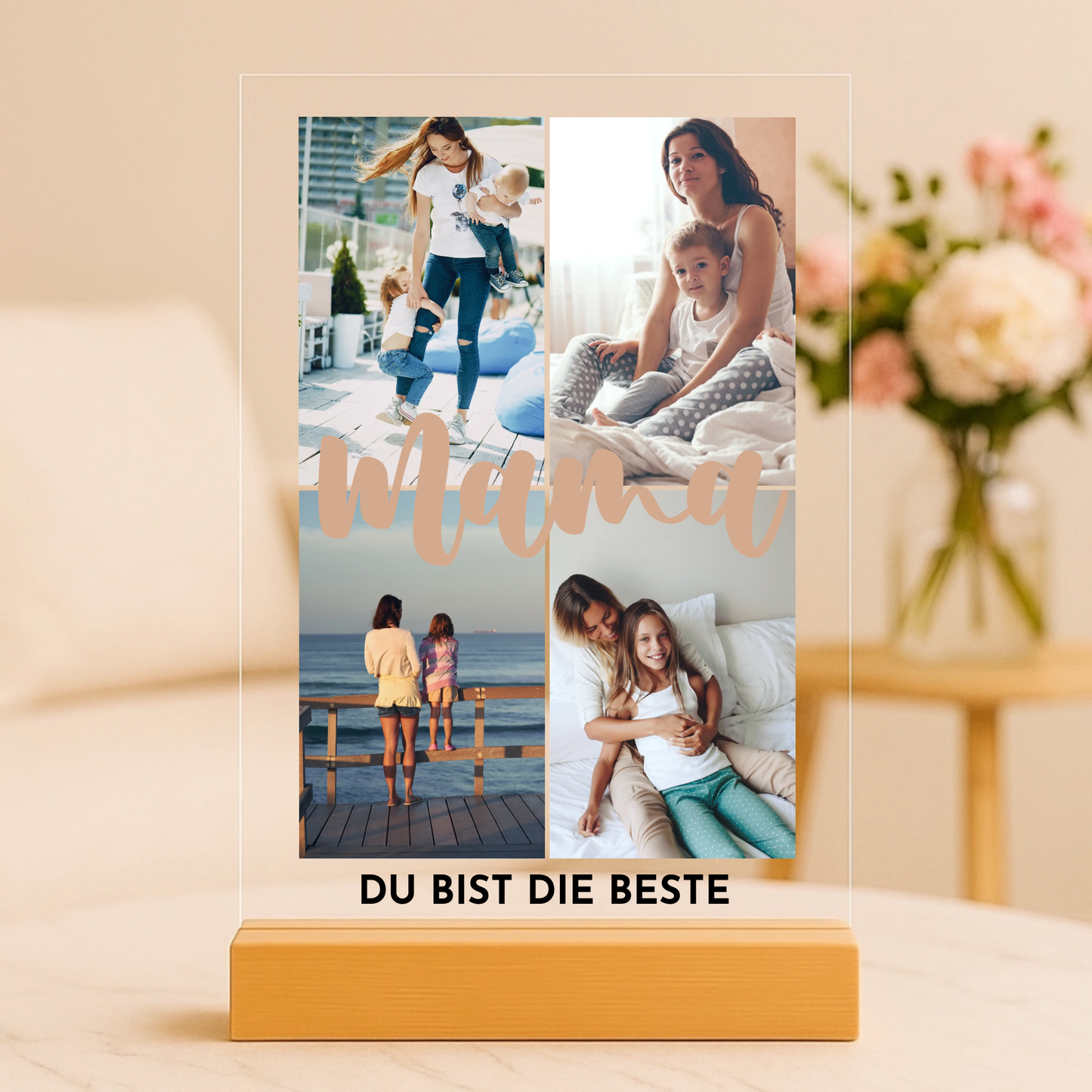 Mama mit Fotos Personalisierbare Acryltafel