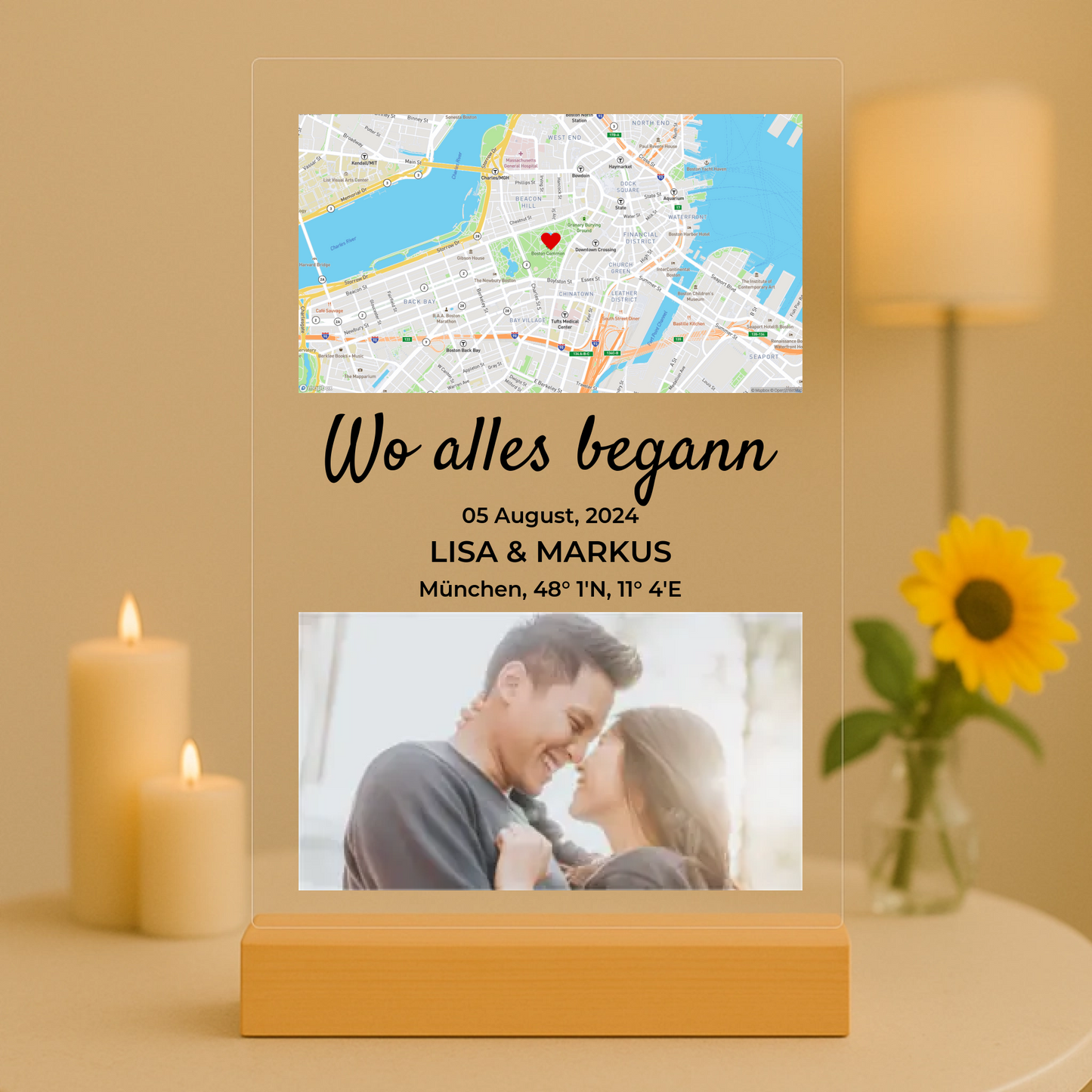 Wo alles begann mit Foto Personalisierbare Acryltafel