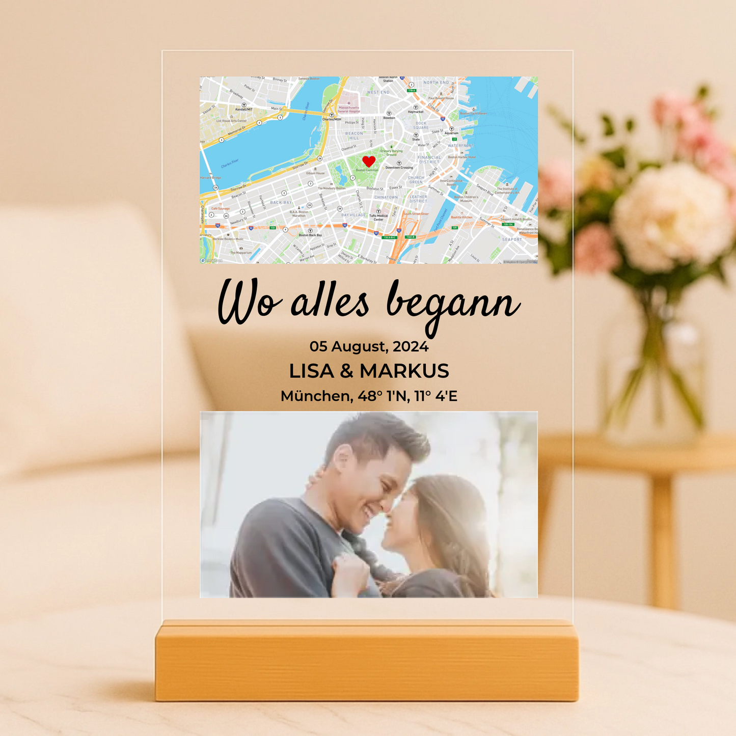 Wo alles begann mit Foto Personalisierbare Acryltafel