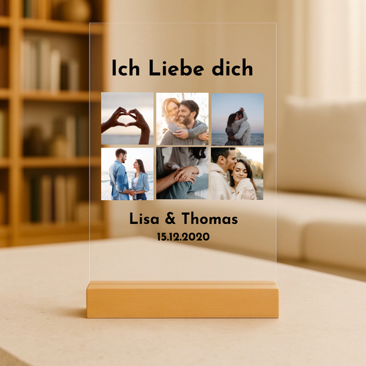 Du & Ich mit Fotos Personalisierbare Acryltafel