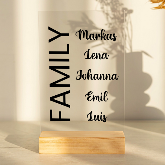 Family Personalisierbare Acryltafel