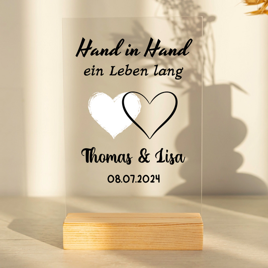 Hand in Hand Personalisierbare Acryltafel